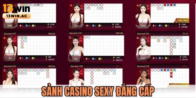 Sảnh Casino Sexy tại casino 13win